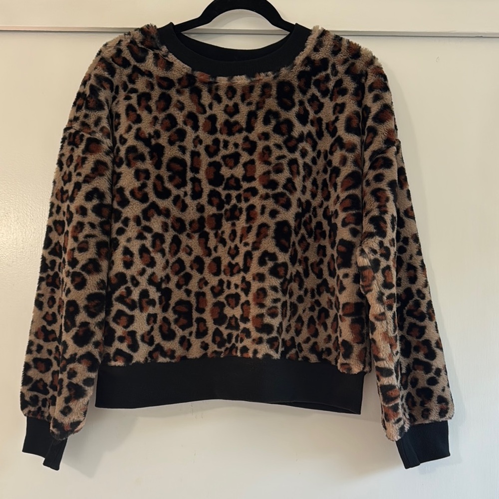 Leopard Print Fuzzy Sweater